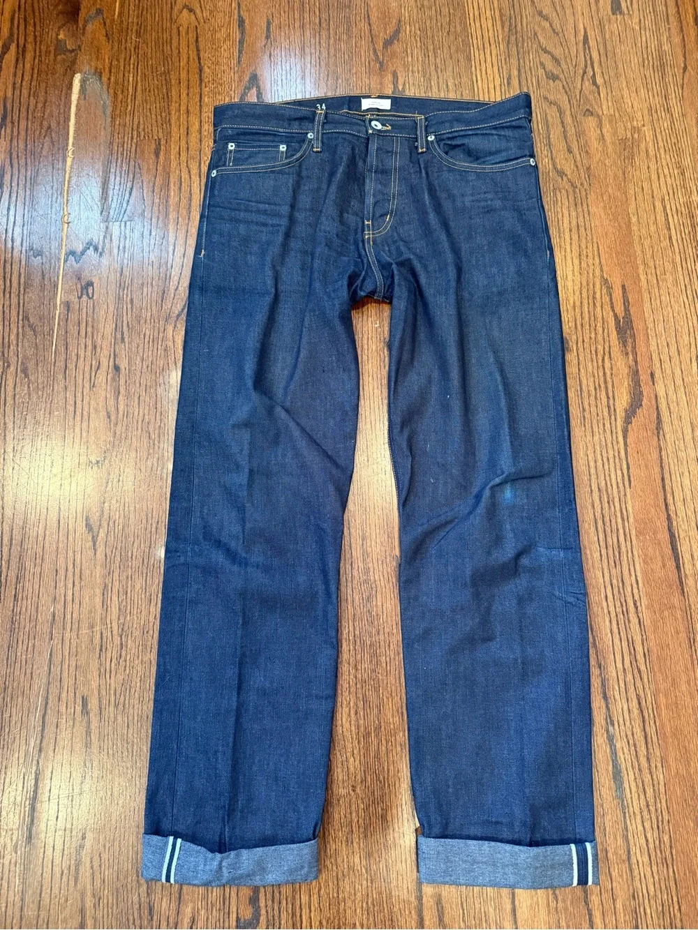 Apolis Global Citizen Vintage Men's Selvage Denim Jeans Dark Wash Straight 34